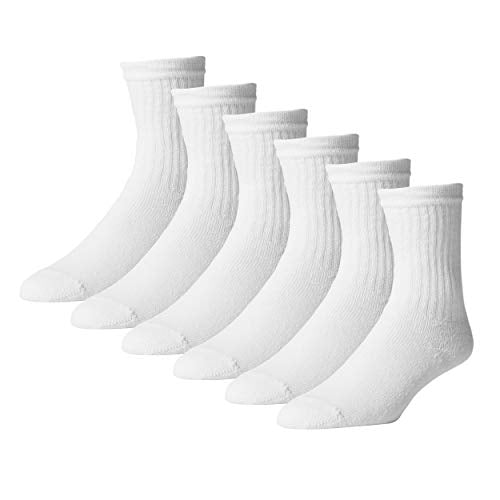 American Made Everyday Crew Socks for Women - White - 12 Pack