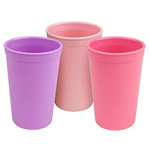 Re-Play Made in The USA 3pk Drinking Cups for Baby and Toddler - Bright Pink, Purple & Blush (Princess)