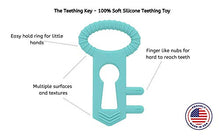 Load image into Gallery viewer, The Teething Key by eZtotZ | Made in USA - BPA Free Silicone Baby Teether Toy for Infants Babies Toddlers | 0+ Months Easy Grip Multiple Texture Molar Reach (Teal) - Great Baby Shower Registry Gift
