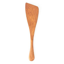 Load image into Gallery viewer, Left Handed Wooden Spatula - 12” Handmade Wood Turner, Made in the USA - Angled Wooden Fish Spatula
