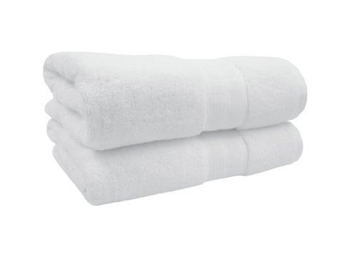 100% Organic Cotton Luxury Bath Towel- Made Here by 1888 Mills (2pk), White