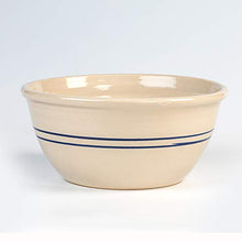 Load image into Gallery viewer, Martinez Pottery Hand-Turned Heritage Blue Stripe Stoneware Mixing Bowl 14&quot;
