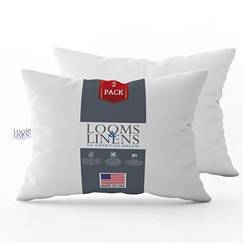Looms & Linens Hotel Luxury Sleeping Pillows 20x26-2-Pack Standard Size Bed Pillow Set - Down Alternative Hypoallergenic Pillows - USA-Made Cool Comfortable Sleep Back, Stomach, Side Sleeper Pillows - United States of Made