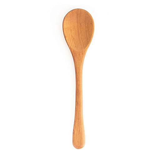 Handmade Wooden Spoons - 12” Cherry Spoons, Hand Carved, Made in the USA with Pennsylvania Black Cherry Wood - Cooking Spoons