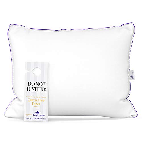 The Original Queen Anne Pillow - Famous 100% European White Goose and Duck Down Blend - Cruelty Free Luxury Hotel Pillows - Made in USA (Queen Firm)