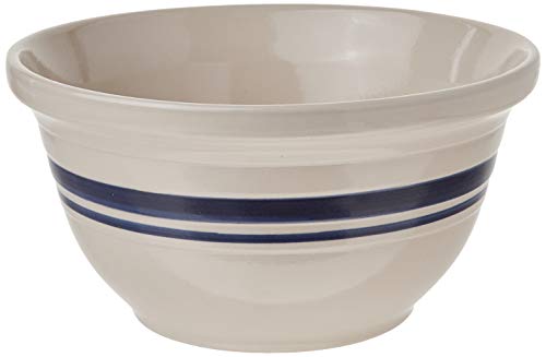 Ohio Stoneware 12 in. Dominion Mixing Bowl- Ceramic Bristol With Navy Stripe
