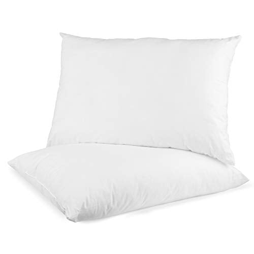 Digital Decor Set of 2 Premium Gold Hotel Pillows for Sleeping- Made in USA - Hypoallergenic Standard Size Pillows with Down Alternative Fiber Fill for Side & Back Sleepers - Plus 2 Free Pillowcases