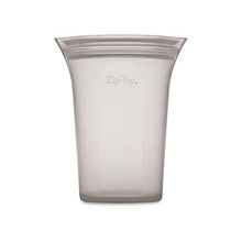 Load image into Gallery viewer, Zip Top Reusable 100% Platinum Silicone Container, Made in the USA - Large Cup - Gray
