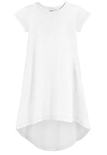 Load image into Gallery viewer, City Threads Girls Jersey Short Sleeve Hi Lo Maxi Dress Top Blouse Shirt Stylish Modern All Cotton for Sensitive Skins, White, 14
