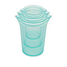 Load image into Gallery viewer, Zip Top Reusable 100% Silicone Food Storage Bags and Containers, Made in the USA - 3 Cup Set - Teal

