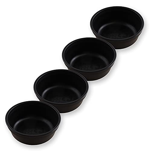 RE-PLAY Made in USA 4pk -12 oz. Bowls | Made from Eco Friendly Heavyweight Recycled Milk Jugs - Virtually Indestructible | BPA Free | Black