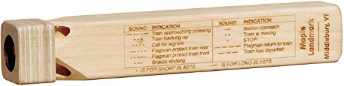 Wooden Train Whistle with Blast Chart - Made in USA