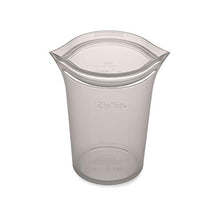 Load image into Gallery viewer, Zip Top Reusable 100% Platinum Silicone Container, Made in the USA - Large Cup - Gray
