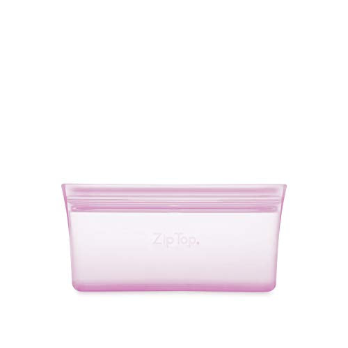 Zip Top Reusable 100% Silicone Reusable Food Storage Bag and Container, Made in the USA - Snack Bag - Lavender
