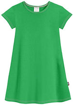 Load image into Gallery viewer, City Threads Little Girls&#39; Cotton Short Sleeve Cover Up Dress for Sensitive Skin SPD Sensory Friendly, Elf, 4T
