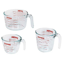 Load image into Gallery viewer, Pyrex Glass Measuring Cup Set (3-Piece, Microwave and Oven Safe),Clear
