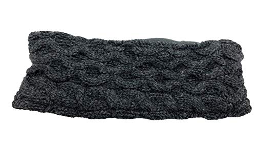 Jack & Mary Designs Fleece Lined Knit Headband - Made from Recycled Wool Sweaters (Gray)