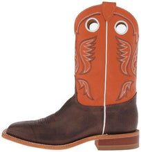 Load image into Gallery viewer, Justin Boots Men&#39;s U.S.A. Bent Rail Collection 11&quot; Boot Wide Square Double Stitch Toe Leather Outsole,Chocolate Burnished &quot;America&quot; Cow/Light Orange Classic,9.5 D US - United States of Made
