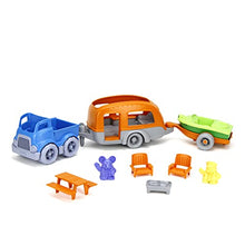 Load image into Gallery viewer, Green Toys RV Camper Set, Blue/Orange - 10 Piece Pretend Play, Motor Skills, Kids Toy Vehicle Playset. No BPA, phthalates, PVC. Dishwasher Safe, Recycled Plastic, Made in USA.
