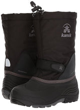 Load image into Gallery viewer, Kamik Girl&#39;s Waterbug5 Snow Boot, Black/Charcoal, 2 Medium US Little Kid
