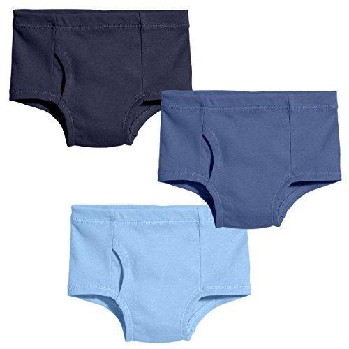 City Threads Boys Organic Cotton Brief Underwear for Sensitive Skin and Sensory Friendly (SPD), Blues, 3T - United States of Made