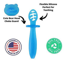 Load image into Gallery viewer, eZtotZ Little Dippers Baby/Infant Spoon | Made in USA | Soft BPA Free Silicone | Self Feeding Utensil Set Device | Great for Active Toddler Teething and Baby Led Weaning - BLW | 0+ Months (Teal) - United States of Made
