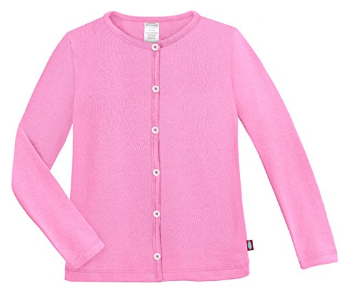City Threads Girls Cardigan Top Button Down Sweater Layering School Play for Sensitive Skin SPD Sensory Friendly, Bubblegum, 8