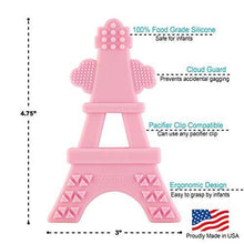 Load image into Gallery viewer, eZtotZ Silicone Tower Teether Toy - Made in USA - Multi-Textured Soft Food Grade Material Great for Teething Baby and Toddler Relief - - Great baby shower registry gift - BPA Free/Freezer Safe (Pink) - United States of Made

