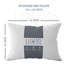 Load image into Gallery viewer, Looms &amp; Linens Hotel Luxury Sleeping Pillows 20x26-2-Pack Standard Size Bed Pillow Set - Down Alternative Hypoallergenic Pillows - USA-Made Cool Comfortable Sleep Back, Stomach, Side Sleeper Pillows - United States of Made
