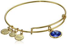 Load image into Gallery viewer, Alex and Ani &quot;Bangle Bar&quot; September Imitation Birthstone Gold-Tone Expandable Bracelet
