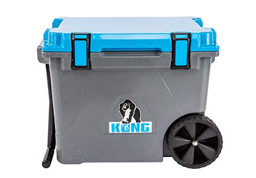 KONG Coolers | 50 QT Cruiser Wheeled Cooler | Proudly Made in The USA | Durable, Safe, Rolling Extended Ice Retention Cooler (Boulder Blue)