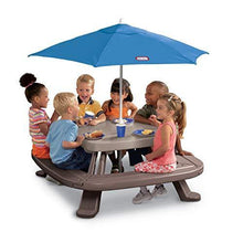Load image into Gallery viewer, Little Tikes Fold &#39;n Store Picnic Table with Market Umbrella, Brown (632433M) - United States of Made
