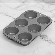 Load image into Gallery viewer, OvenStuff Non-Stick 6 Cup Jumbo Muffin Pan - American-Made, Non-Stick Baking Pans, Easy to Clean and Perfect for Making Jumbo Muffins or Mini Cakes
