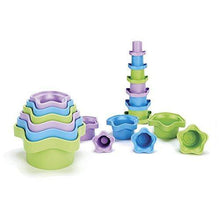 Load image into Gallery viewer, Green Toys Stacking Cups, Purple/Blue/Green - United States of Made
