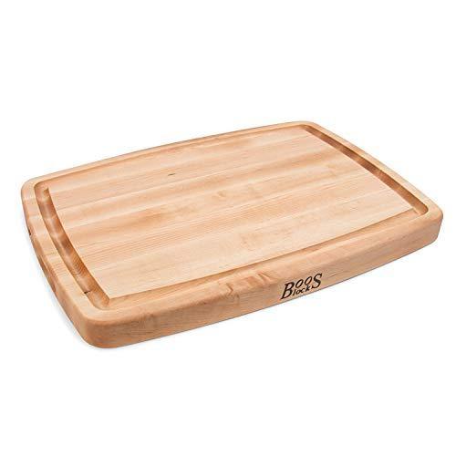 John Boos Block CB1050-1M2014150 Maple Wood Oval Cutting Board with Juice Groove, 20 Inches x 14 Inches x 1.5 Inches, 12 pounds - United States of Made