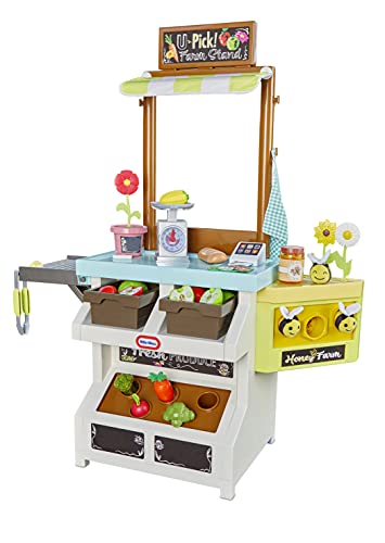 Little Tikes 3-in-1 Garden to Table Market Pretend Garden Food Growing and Cooking Toy Role Play Kitchen Playset for Multiple Kids and Toddlers