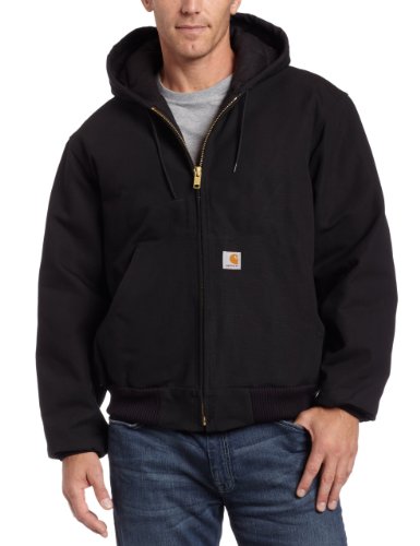 Carhartt Men's Quilted Flannel Lined Duck Active Jacket J140,Black,Large
