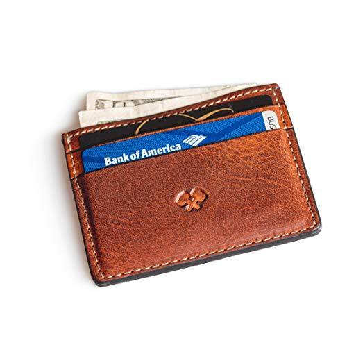 Men’s Slim Wallet | Made in USA | Full Grain Leather | Tobacco Snakebite - United States of Made