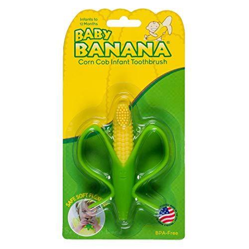 Baby Banana - Corn Cob Toothbrush, Training Teether Tooth Brush for Infant, Baby, and Toddler - United States of Made