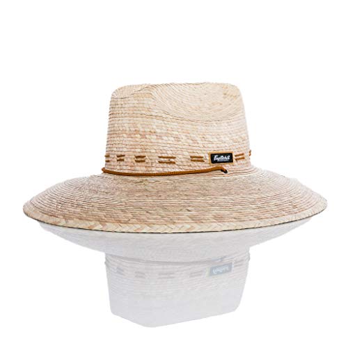 “Hoff” Straw Sun Hat w/Wind Lanyard, Summer Hat & Beach Hat for Men & Women Tan