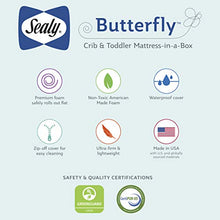 Load image into Gallery viewer, Sealy Butterfly Breathable Knit Waterproof Standard Crib &amp; Toddler Mattress, 52” x 28” (EM900-BBX1)
