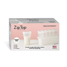 Load image into Gallery viewer, Zip Top Reusable 100% Platinum Silicone Breast Milk Storage Bag Set of 6 + Freezer Tray
