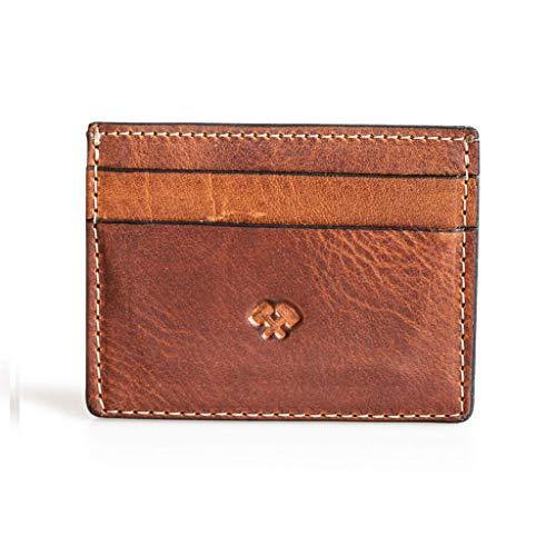 Front Pocket Slim Bifold Wallet for Men Tobacco Snakebite Brown
