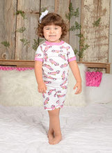 Load image into Gallery viewer, Brian the Pekingese Girls 100% Organic Cotton Short Sleeve and Shorts Pajamas (5T, Pink Convertible)
