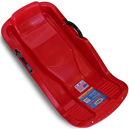 Flexible Flyer Winter Heat Snow Sled. Plastic Sno Slider Bobsled, 38 x 18 x 7 inches