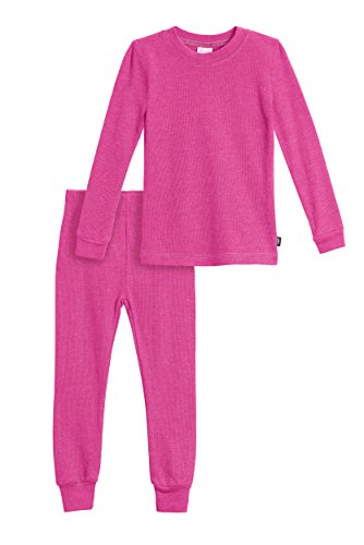 City Threads Little Girls Thermal Underwear Set Perfect for Sensitive Skin SPD Sensory Friendly Base Layer Thermal Wear Cotton Ski Clothing for Kids Comfortable Ultra Soft, Hot Pink- 6