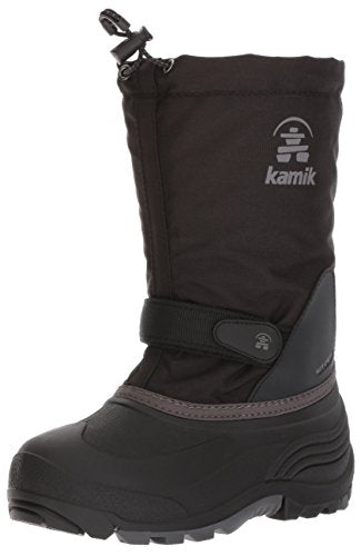 Kamik Girl's Waterbug5 Snow Boot, Black/Charcoal, 2 Medium US Little Kid