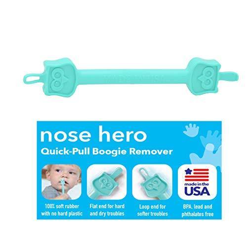 Nose Hero Soft Baby Nose Cleaner Gadget | 100% Flexible Safety Rubber Tips for Infants Ears and Nose Relief | Made in USA | Essential Baby Shower Registry Gift | Nasal Booger Remover and Snot Picker - United States of Made