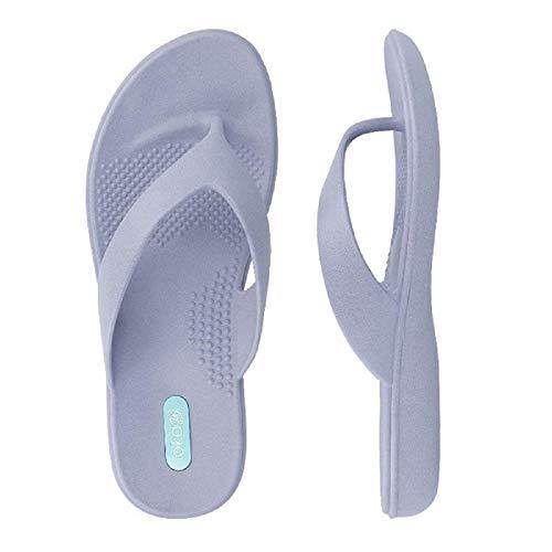 Elle Flip Flop Sandal by OkaB (7-8 M US, Dusty Blue) - United States of Made