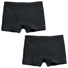 Load image into Gallery viewer, City Threads Girls&#39; 2-Pack Boyshorts Perfect for Sensitive Skin SPD Sensory Friendly Clothing for School Play and Under Dresses Bike and Dance, Fave Black-3T

